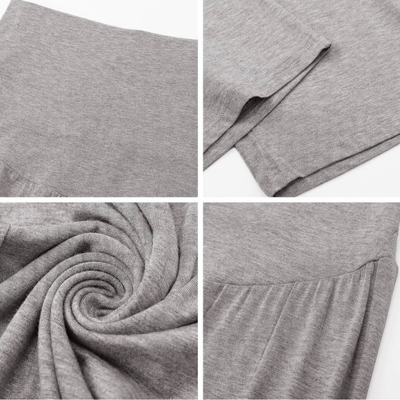 NWT Womens Maternity Pants Long Over The Belly Pregnancy Sweatpants Wide legs/L - Picture 3 of 9